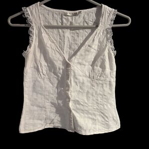 Dynamite White Lace Accent Tank Top